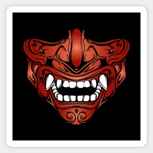 Japanese Samurai Warrior Face Armour Mask Sticker